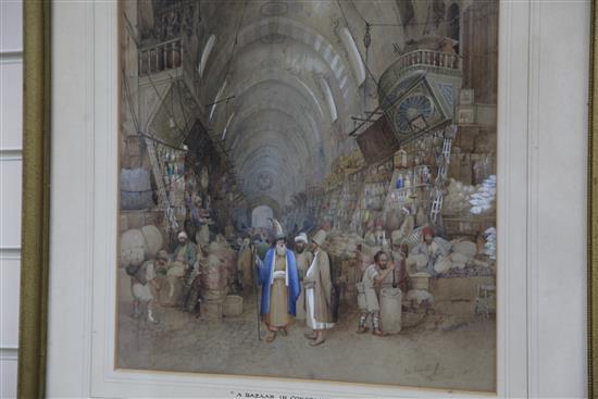 Luigi de Brocktorff (1814-1857) A Bazaar in Constantinople, 18.25 x 15in.